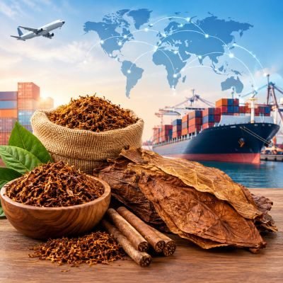 Tobacco products and dried tobacco leaves prepared for export from India